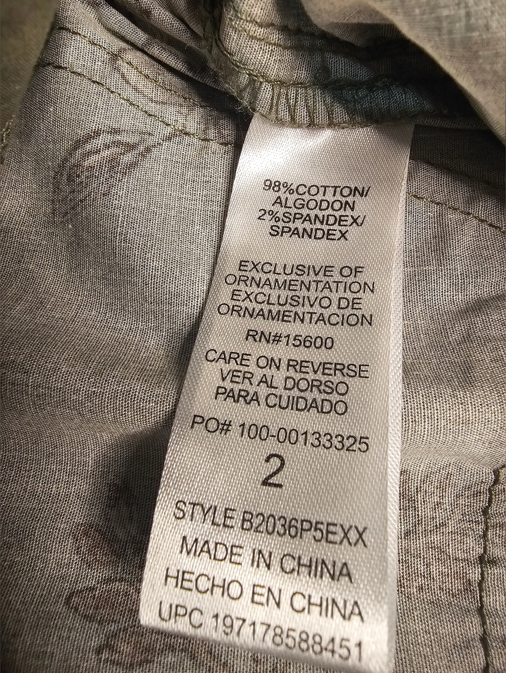 Democracy Floral Straight-Leg Pants in Olive Green with Metallic Accents - Picture 7 of 11